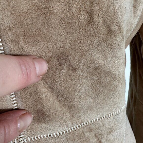 Vintage Y2K 90s Guess Faux Suede & Sherpa Penny Lane Long Coat Size XS - Picture 10 of 16